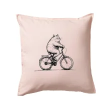 Tučná mačka na bicykli