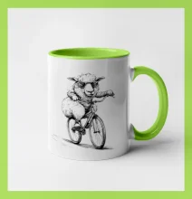 Ovce s okuliarmi na bicykli