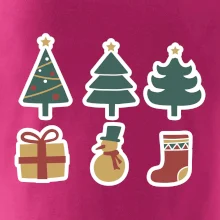 Vianočná sada - stromčeky a darčeky