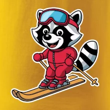 Mýval na lyžiach - kreslený