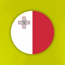 Vlajka Malta guľatá na prsník