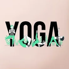 Yoga nápis farebný