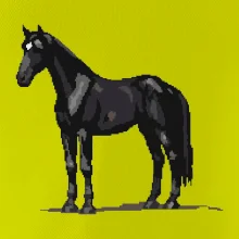 Čierny kôň pixel