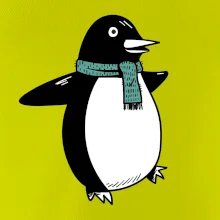 Tučniak so zeleným šálom