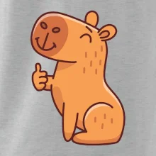 Kapybara s palcom hore