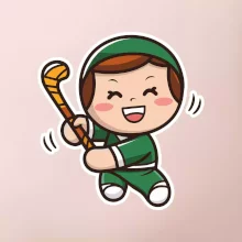 Ikona pozemný hokej chlapec / holka