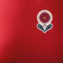 Folklór na prsníku kvetina guľatá