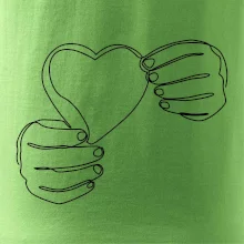 Ruka držiaca srdce jedným ťahom