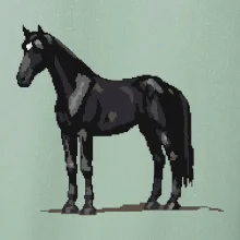 Čierny kôň pixel