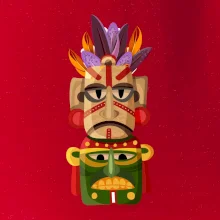 Mayová maska s perím