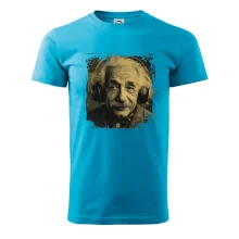 Albert Einstein so slúchadlami Albert Einstein so slúchadlami