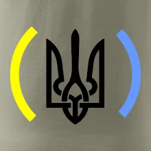 Ukrajina trojzubec s farbami