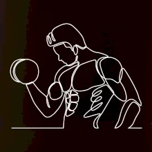 Fitness muž jedným ťahom