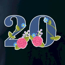 Kvetinové číslo kreslené - 20