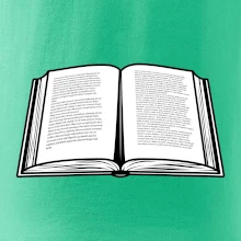 Kniha čiernobiela otvorená s textom