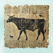 Egyptské hieroglyfy krava