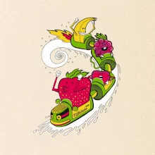 Milkshake vlak kreslený