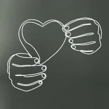 Ruka držiaca srdce jedným ťahom Ruka držiaca srdce jedným ťahom