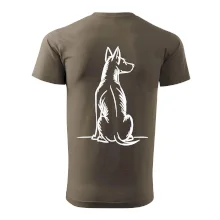 Pes kreslený zozadu