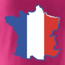 Francúzska vlajka mapa obrys