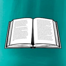 Kniha čiernobiela otvorená s textom