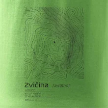 Zvičina - vrstevnice v obdĺžniku