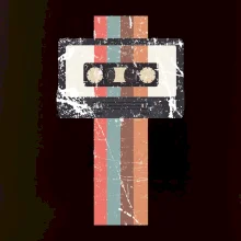 Retro kazeta - pruhy Retro kazeta - pruhy