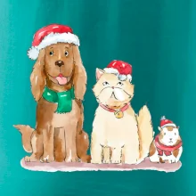 Veselé vianoce - pes, škrečok a mačka