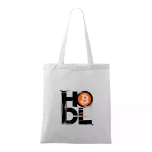 Hodl velký nápis a logo BTC