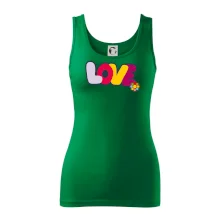 Love nápis s kvetinou