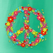 Peace symbol červené kvety