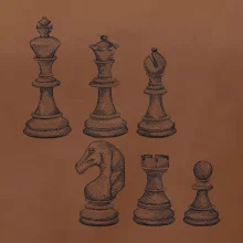 Šachové figúrky kreslené