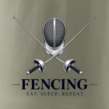 Šermířská maska se zkříženými kordy eat sleep repeat