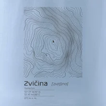 Zvičina - vrstevnice v obdĺžniku