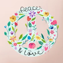 Peace and love symbol