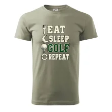 Eat sleep golf repeat typografie
