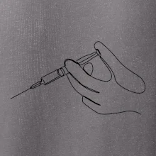 Ruka a injekcia jedným ťahom