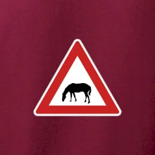 Dopravná značka - Pozor pasúci sa kôň