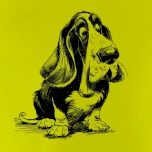 Čiernobiela karikatúra baset