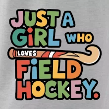 Farebný nápis Just a girl who loves field hockey