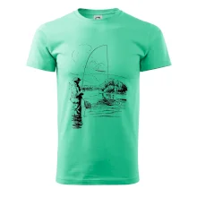 Kreslený rybár s podberákom