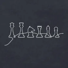 Šachové figúrky v rade - obrys