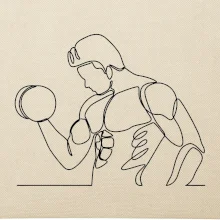 Fitness muž jedným ťahom Fitness muž jedným ťahom