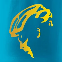 Hlava cyklista zlatá