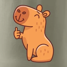 Kapybara s palcom hore