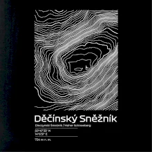 Děčínský Sněžník - vrstevnice v obdĺžniku