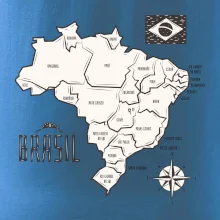 Brazília mapa s názvami regiónov