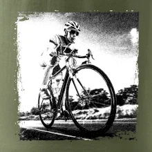 Cyklista čiernobiela cesta