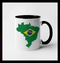 Brazília vlajka v mape