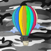 Teplovzdušný balón v oblakoch